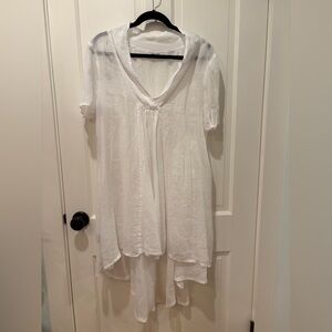 Banana Blue Linen High Low Dress